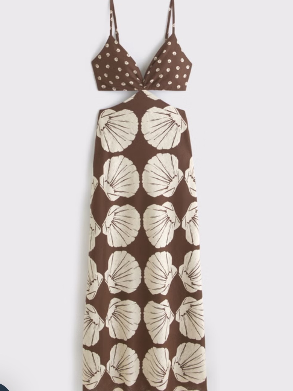 Abercrombie & Fitch Brown Shell-Print Maxi Dress